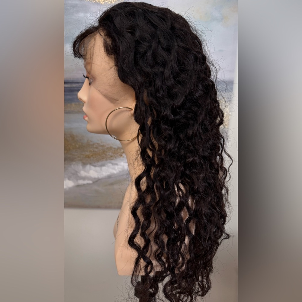 💯% 24” HUMAN Hair, Brazilian Wave, Lace Front, Fringe bangs, Black - Picture 8 of 16